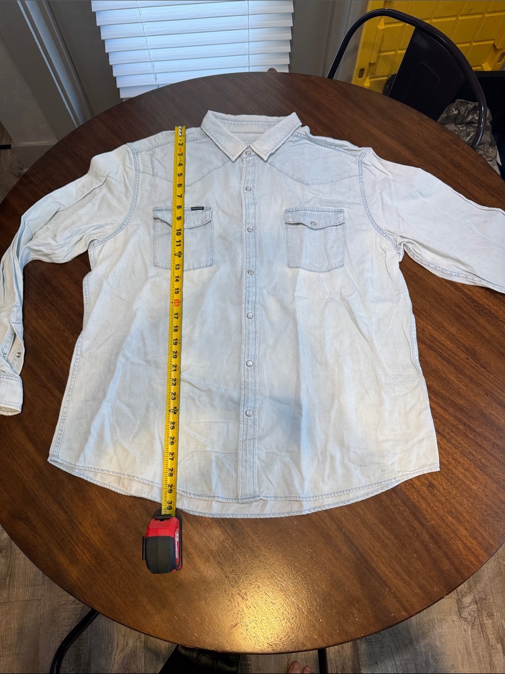 Poncho Men’s Denim Button-Down (Pearl Snap) Long Sleeve - Men's Casual